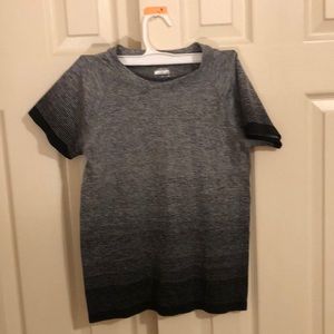 Black and grey workout top.